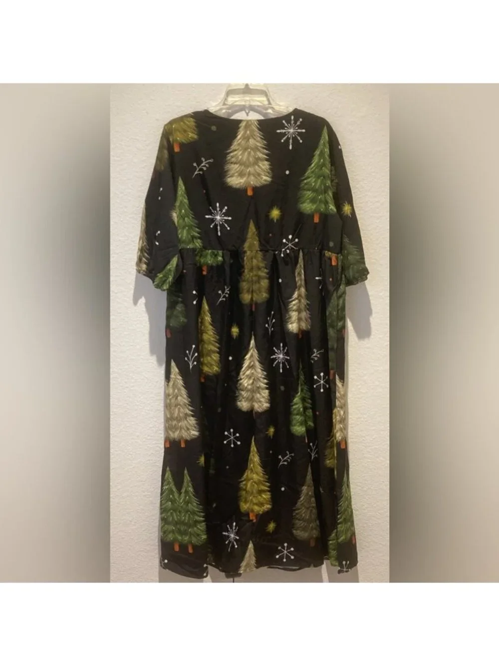 Festive Long Sleeve Dress with Tree Print Ugly Dress. Sz Med.